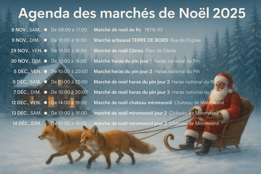 Agenda des marchés de noël 2025