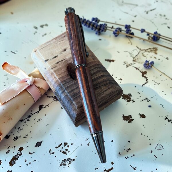 Stylo bille rechargeable en bois de Cocobolo – Image 3